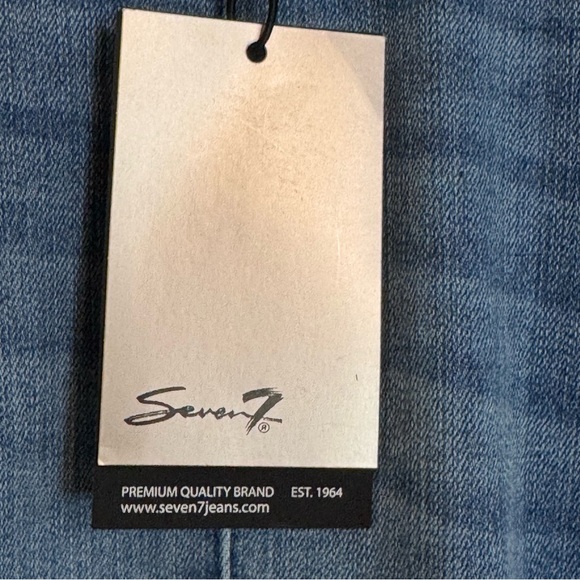 NWT 7 FOR ALL MANKIND ANKLE SKINNY WITH DESTROY IN DISTRESSED LIGHT - Picture 5 of 7